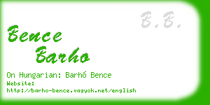 bence barho business card